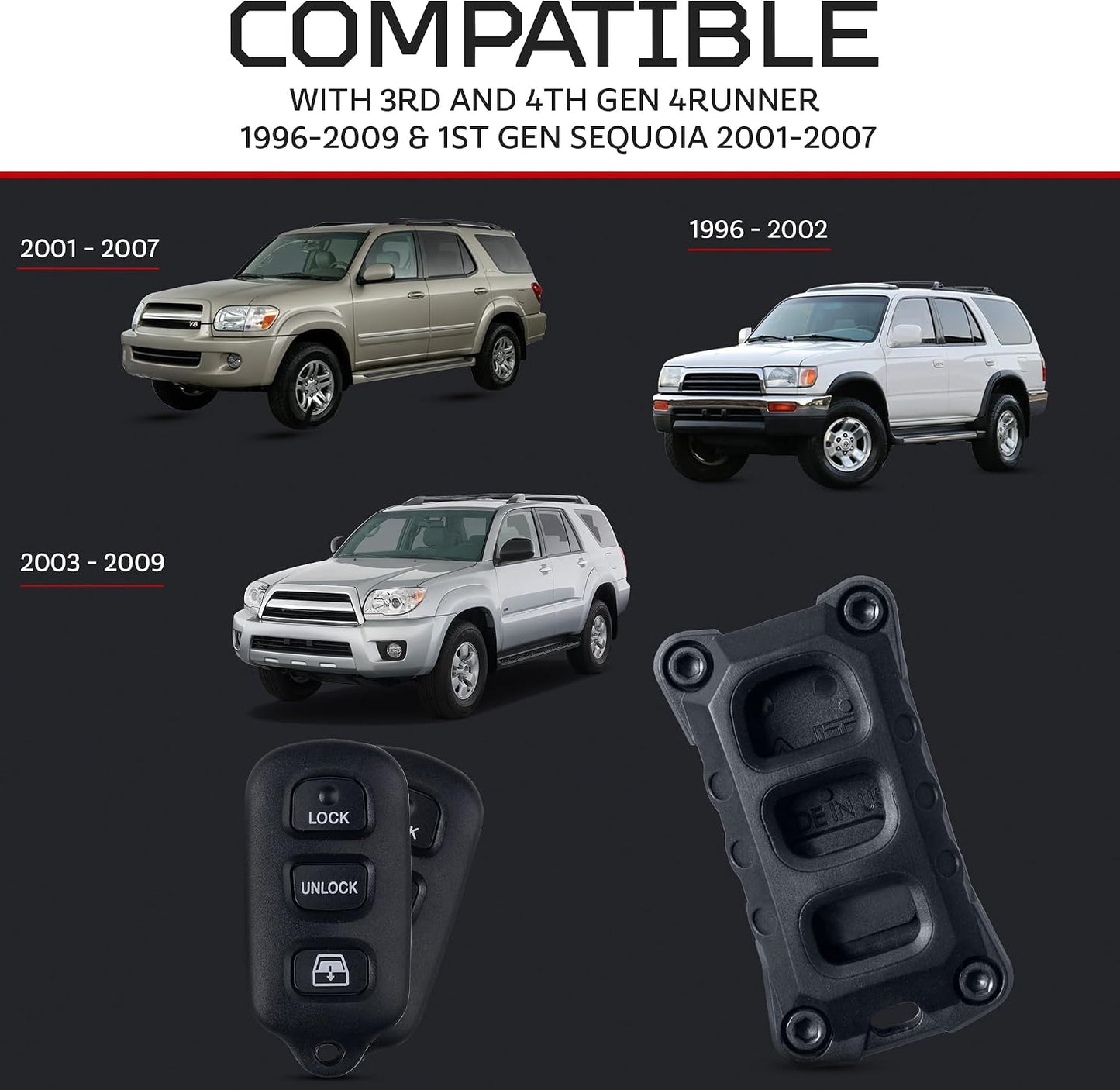 Funda llavero comp Toyota 4Runner 96-09 Sequoia 01-07 ABS