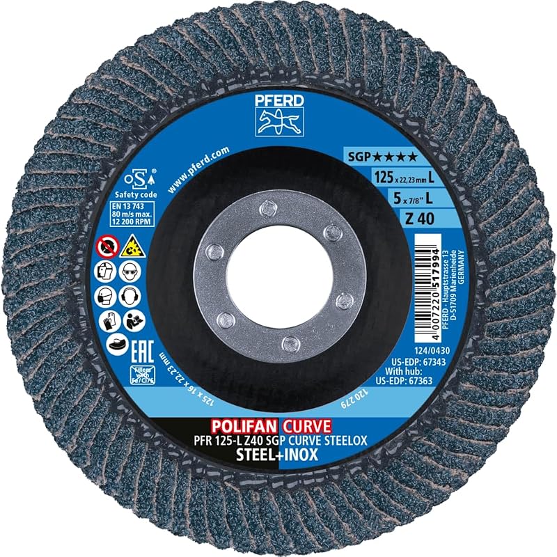 2 Disco solapa curva Z SGP STEELOX grano 40 radio grande
