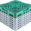 Estante cristal 16 compartimentos soporte verde