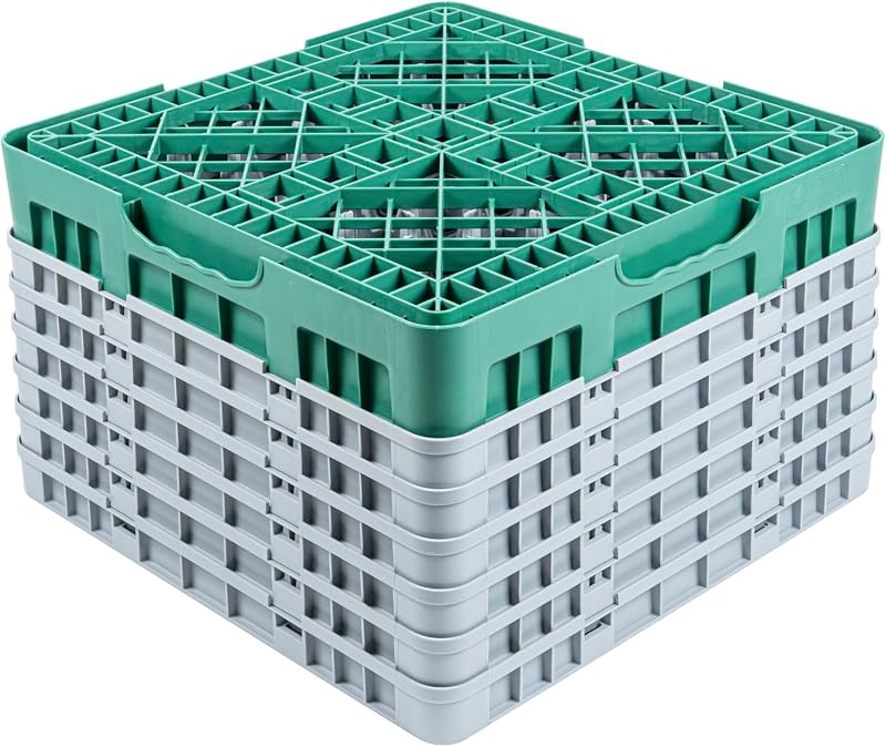 Estante cristal 16 compartimentos soporte verde