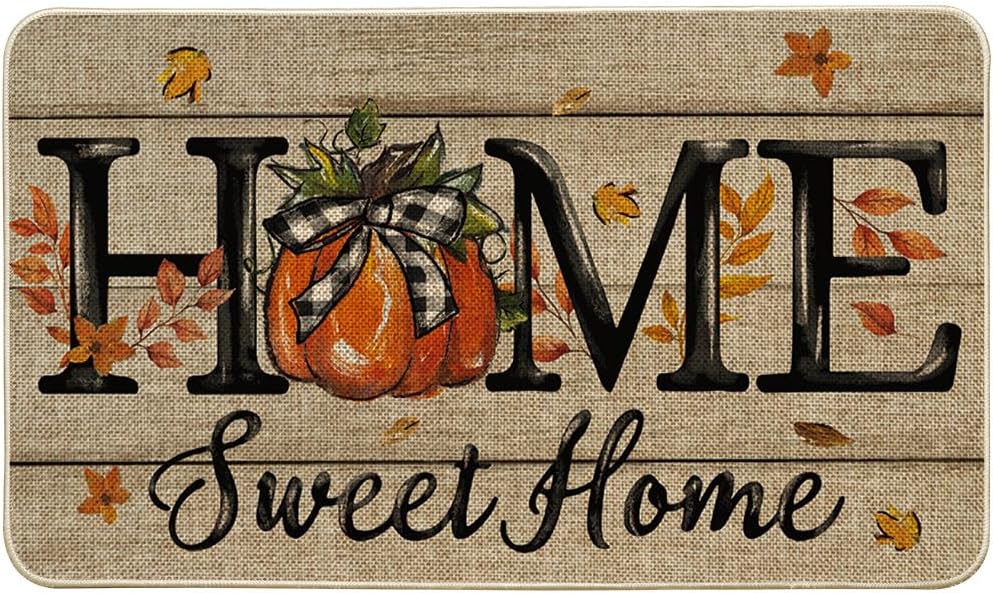 Tapete otoño calabaza hojas arce decoración hogar 17x29"