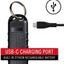 Linterna LED recargable EDC ligera llavero negro