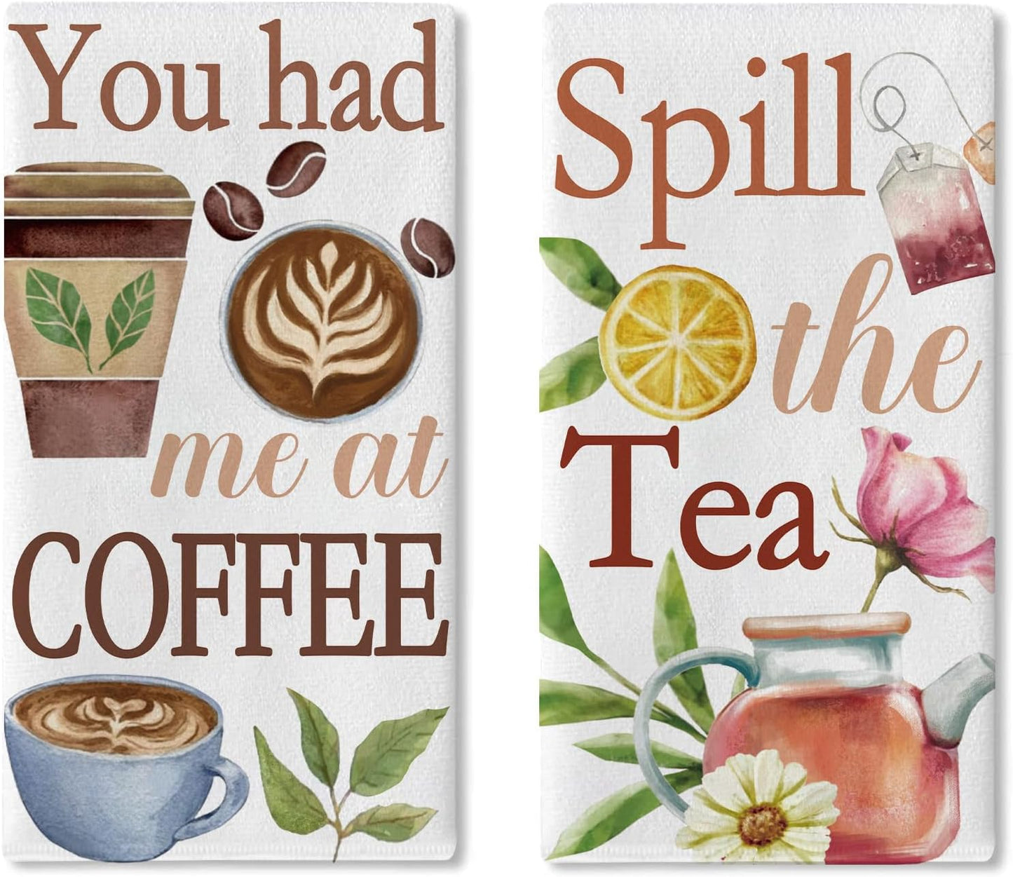 Toalla cocina You Had Me at Coffee para secar bebidas y hornear