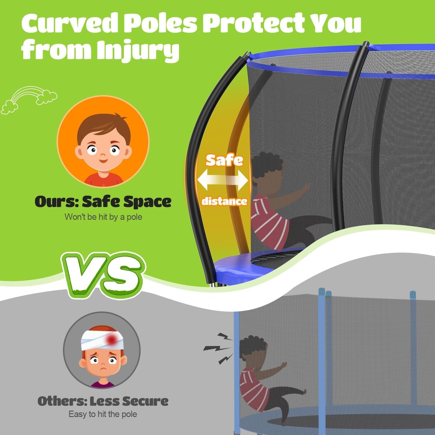 Trampolín para niños y adultos 8-16ft 1200lb