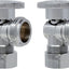 Tope angular lavadora comp 5/8x3/4" latón cromado set 2