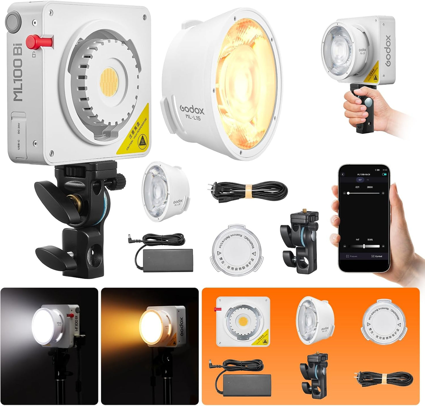 Luz LED portátil bicolor 2800K-6500K