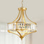 Candelabro de Oro Redondo con 4 Luces Cristal para Sala