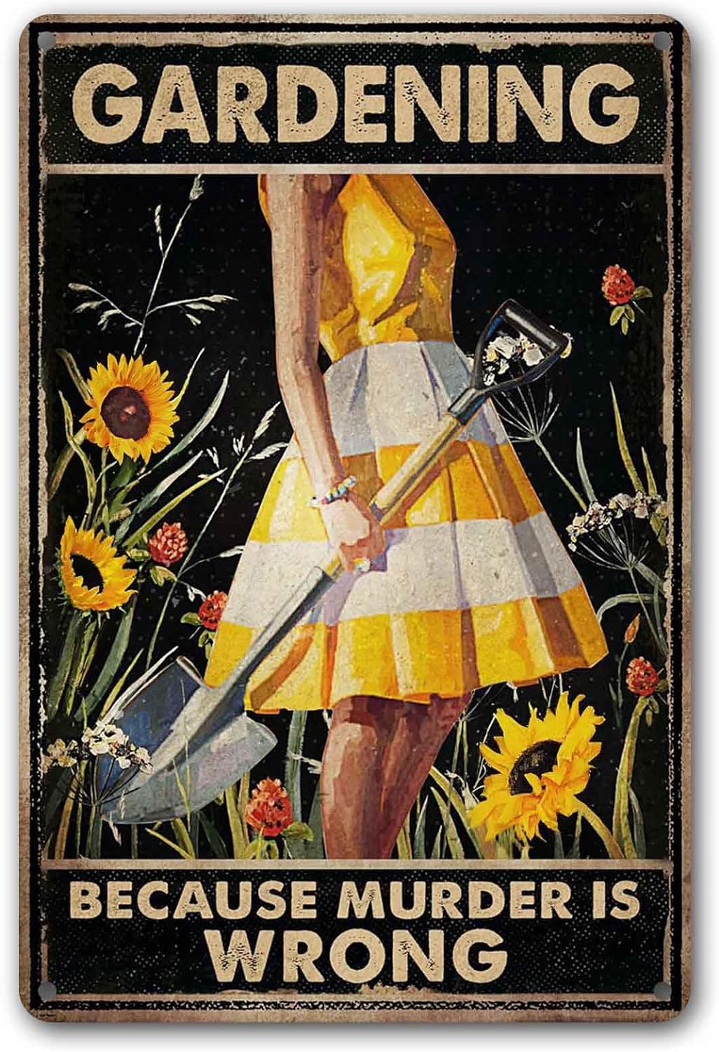 Señal jardín 'el asesinato está mal' decoración 30.5x20.3cm