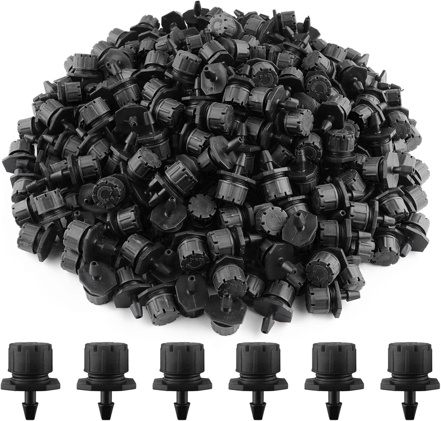 200 Goteros Riego Ajustables 1/4pulg 360 Grados Antiobstrucción