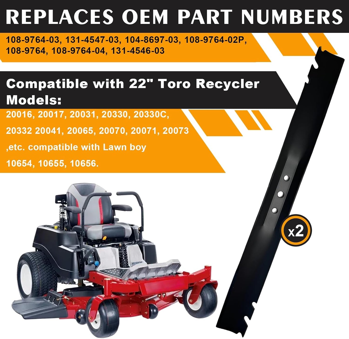 Cuchillas mantillo comp Toro Recycler 22pulg Walk-Behind