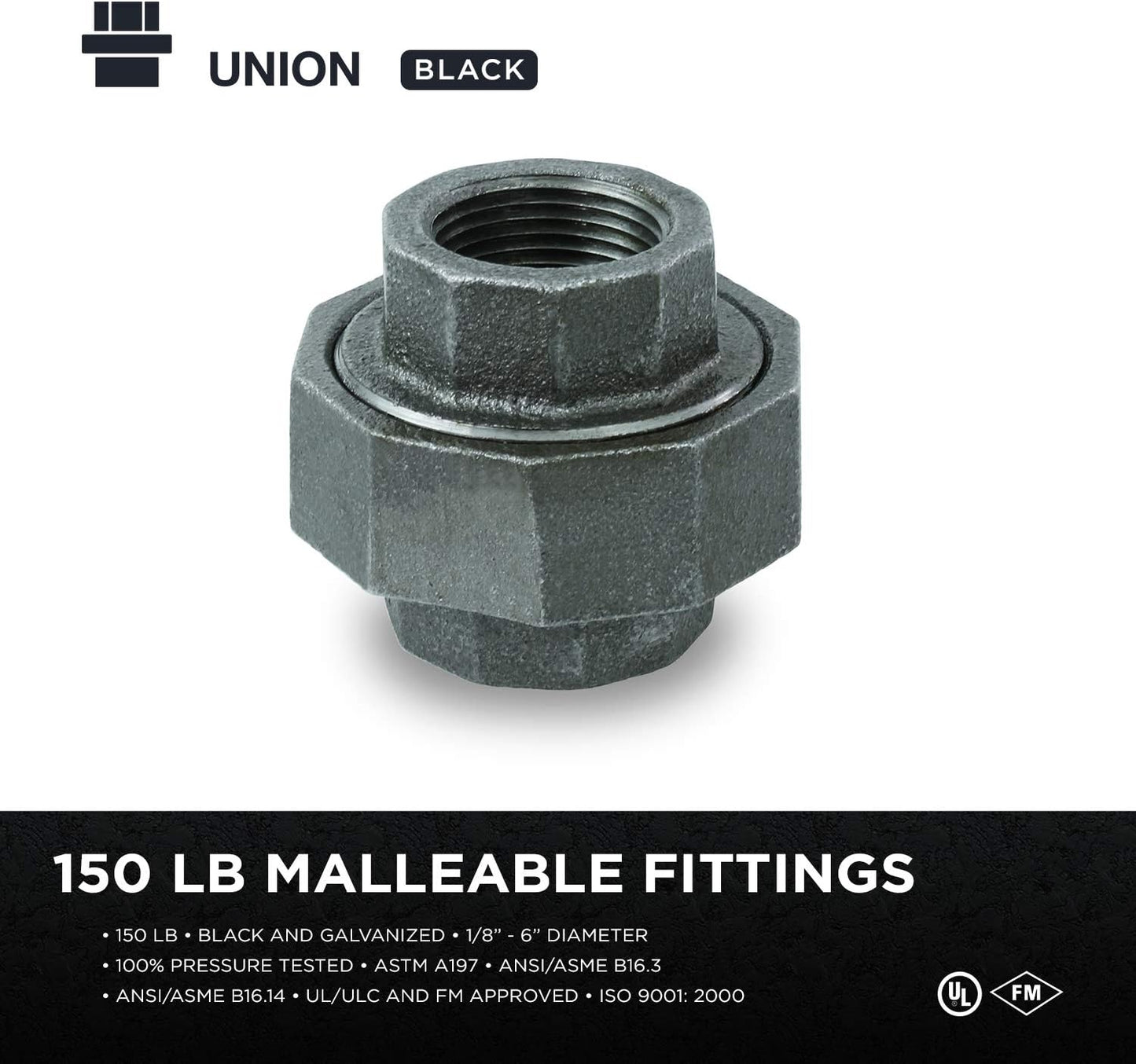 Conector hierro maleable 2-1/2pulg negro pack 5