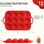 12 Tazas Molde Silicona con Marco Metal para Muffins Cupcakes
