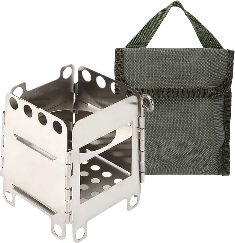 Estufa leña plegable con bolsa mochilero camping