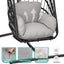 Silla colgante de huevo mimbre con cojín plegable para