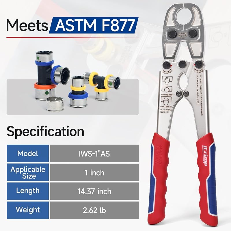 Herramienta prensado PEX 1" acero inox F877