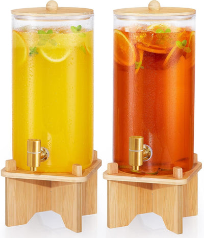 Dispensador bebidas vidrio 1.5gal con soporte acero inox