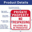 3 Carteles Propiedad Privada 12x12" Aluminio UV Impermeable
