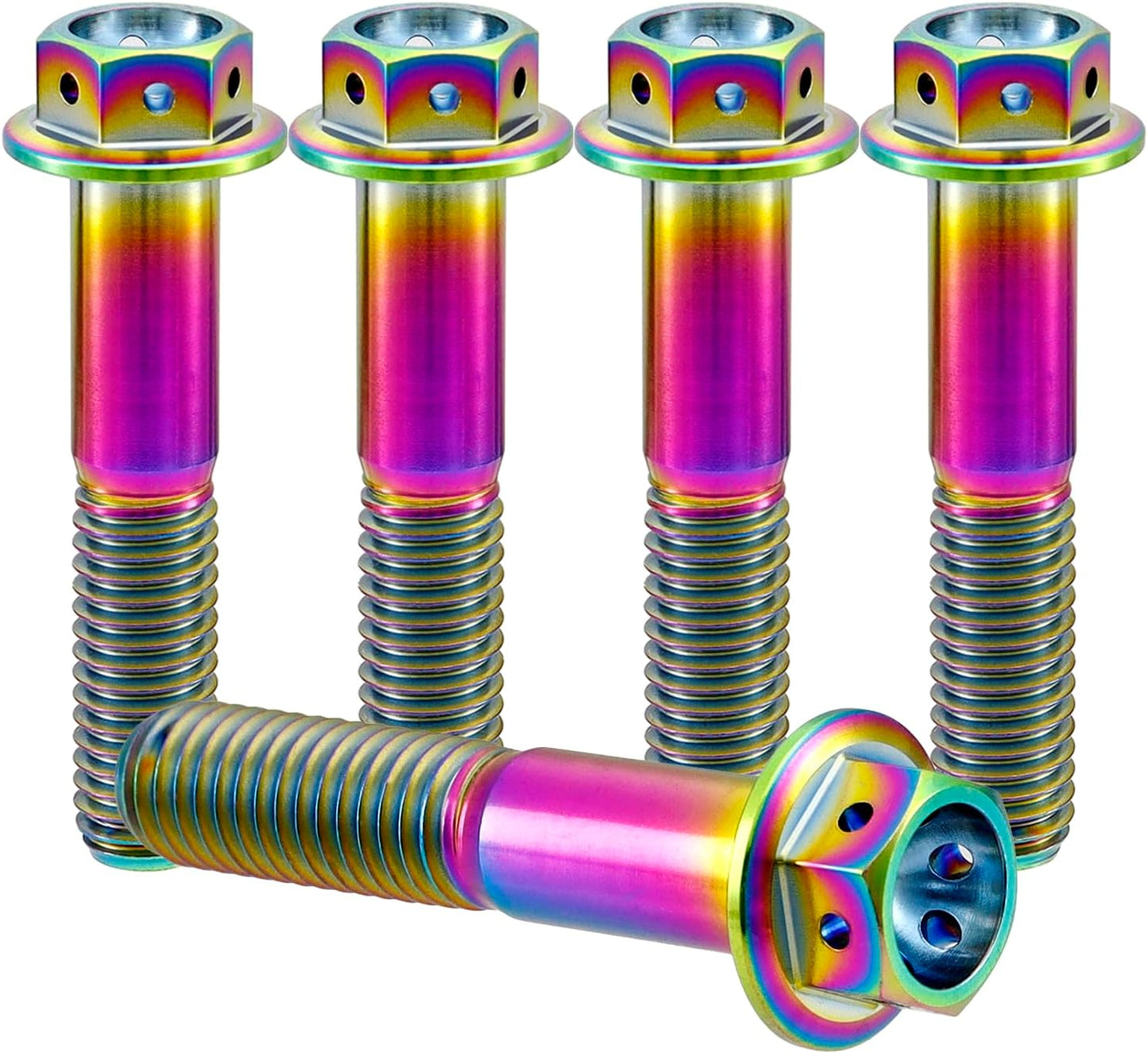 Tornillos titanio GR5 M8x35mm color arcoíris pack 5