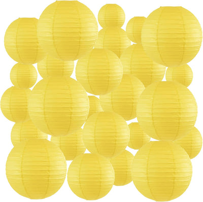 24 Decoraciones Papel Amarillo Redondas Hogar Boda