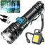 Linterna LED recargable con luz lateral y pantalla digital