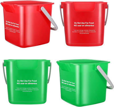 4 Cubos Limpieza 3qt Cuadrado con Boquilla Asa Comercial NTE