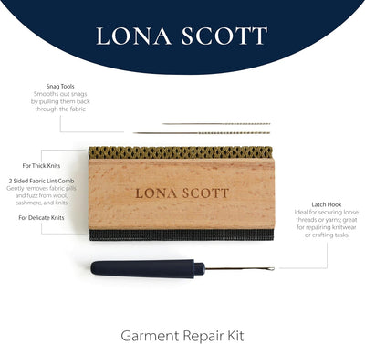 Kit reparación ropa con peines y gancho pestillo