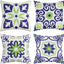 4 Pzas Fundas Almohada 18x18" Estampado Azul
