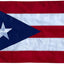 Bandera Puerto Rico nailon 3x5ft estrella bordada