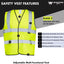 Chaleco ajustable alta visibilidad Hi Vis-Amarillo