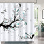 Cortina ducha flores azules 72x72pulg tela poliéster impermeable