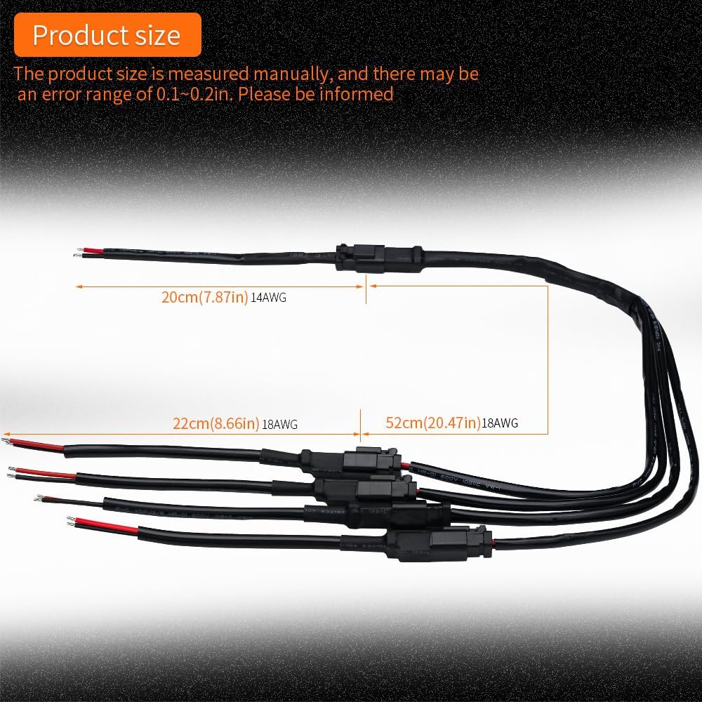 2 Set Conectores DT 2" 35.5" para Luces LED