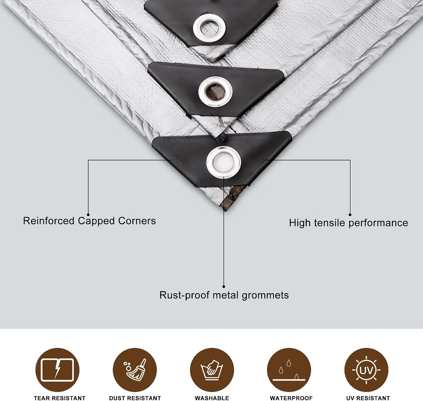 Lona impermeable 10x20ft resistente UV para techo campamento
