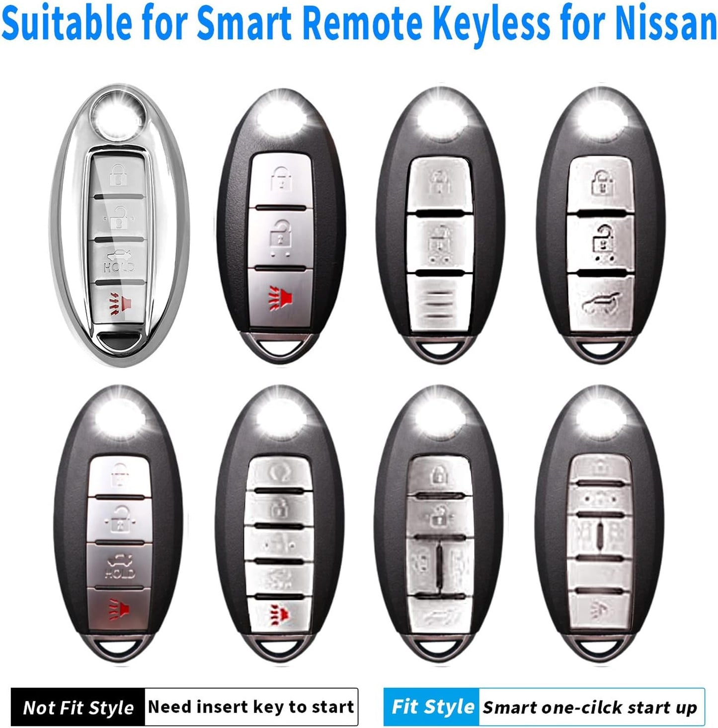 Estuche llave TPU comp Nissan Infiniti Maxima Qashqai