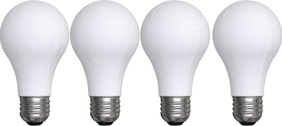 Bombillas LED clásicas A19 blanco suave 40W pack 4