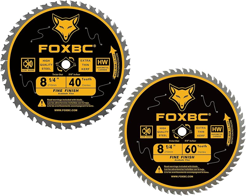 Hoja sierra circular 8 1/4pulg 40-60 dientes pack 2