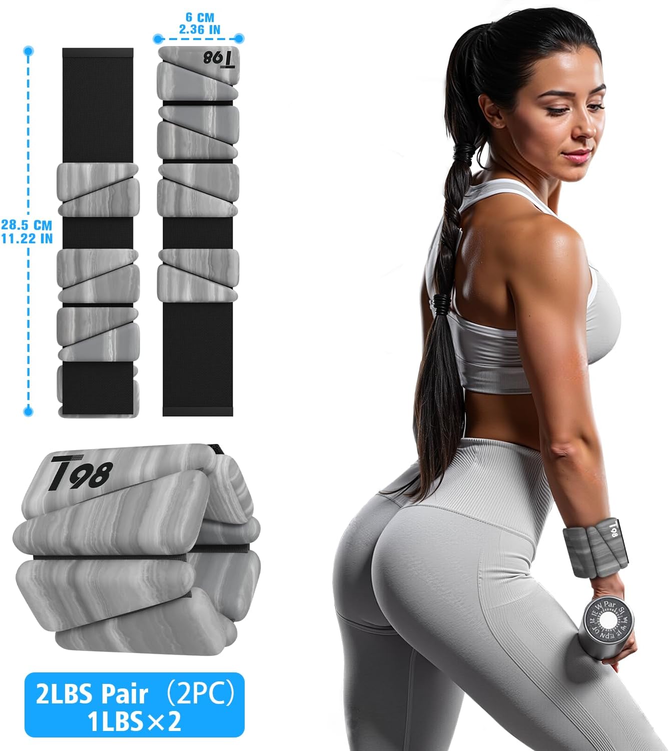 Pulseras ajustables para brazo y pierna 1lb set 2