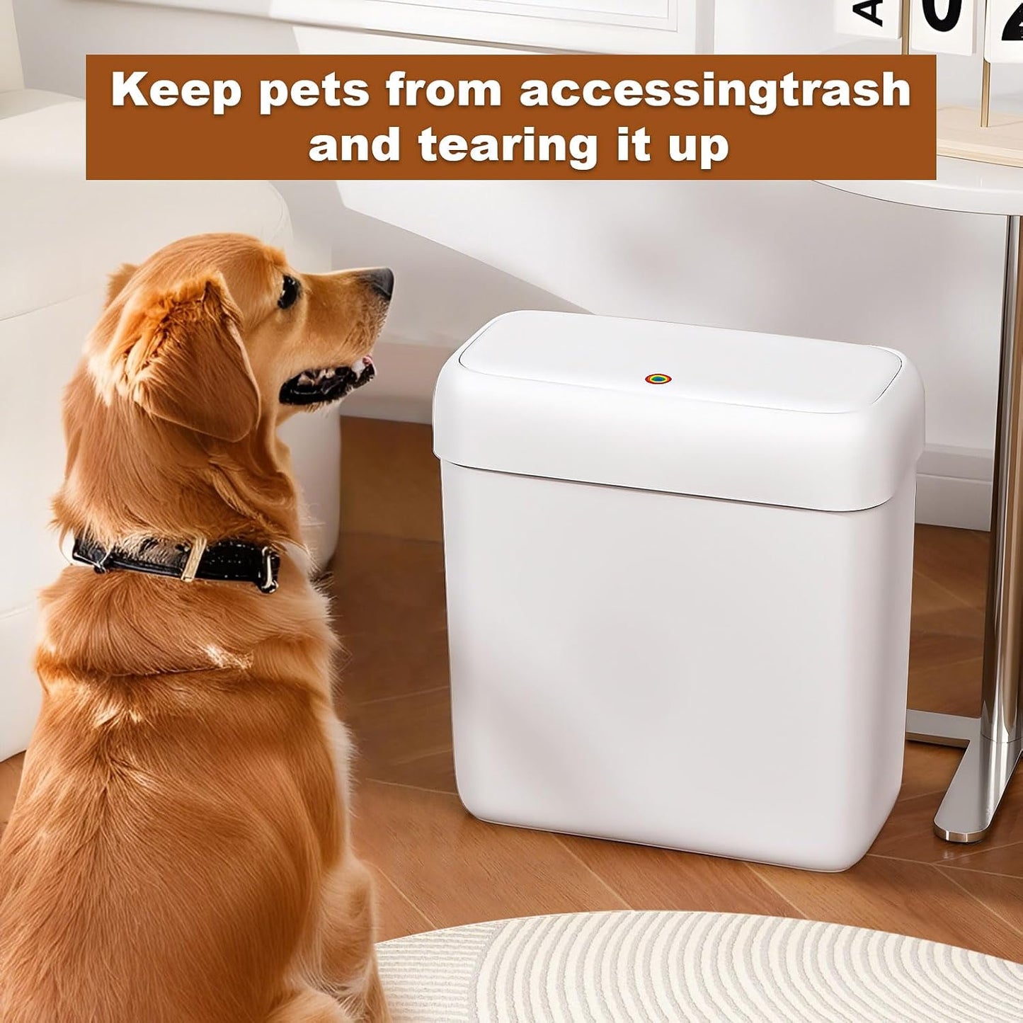 2 Basureros Baño Plástico 3gal/12L y 2.7gal/10L Tapa