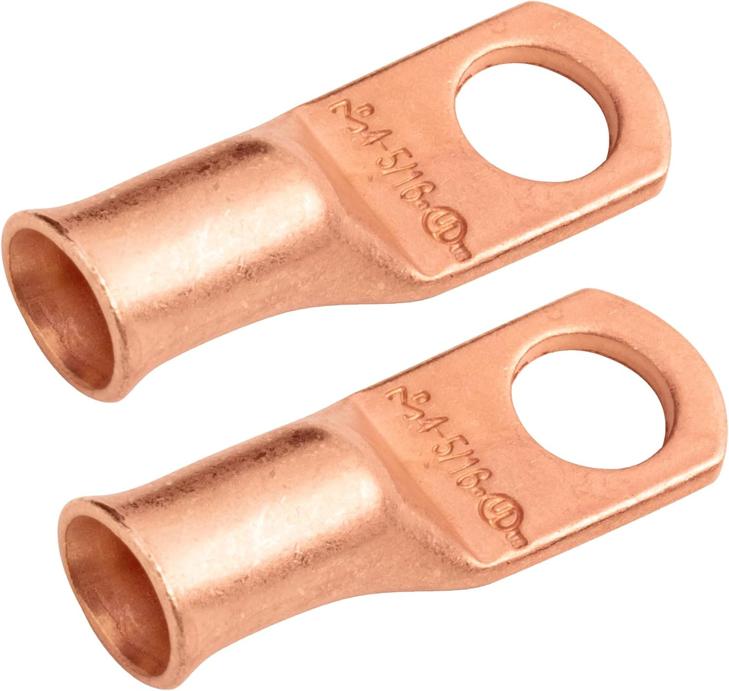 2 Terminales Anillo 4 AWG 5/16pulg Pernos de Cobre UL