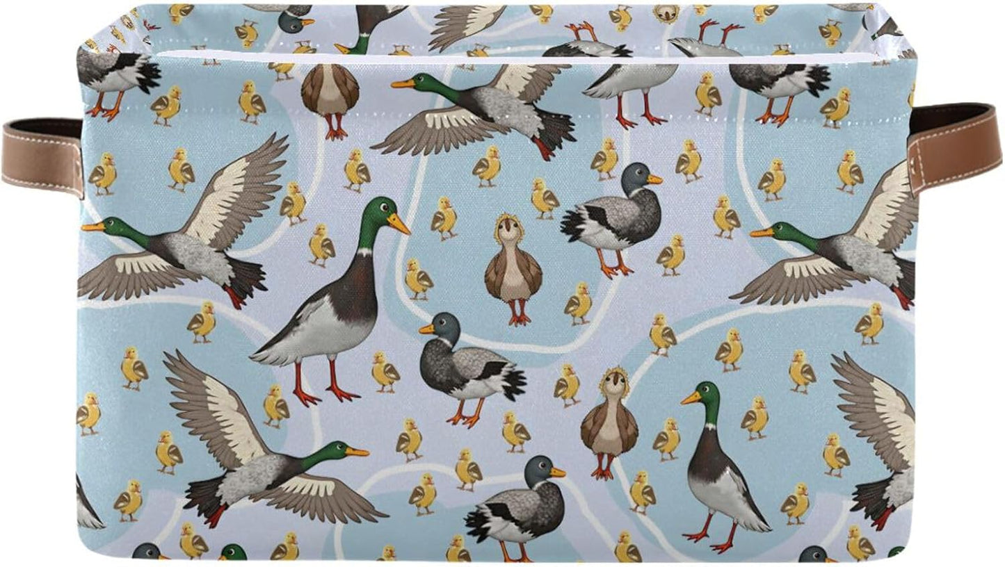 Cesta almacenamiento pato mallard con asas 1 pack