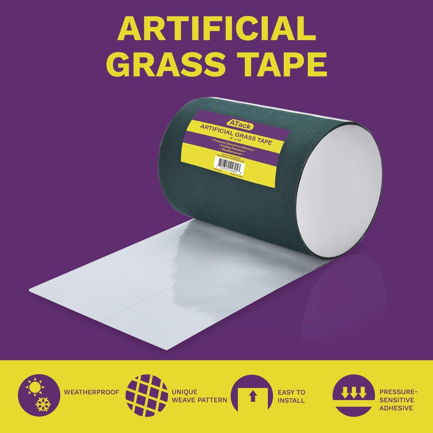 Cinta césped artificial 6" x32ft adhesiva para exteriores