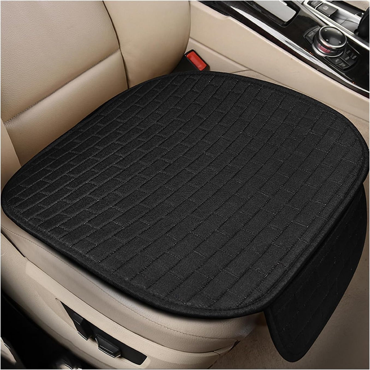 Funda asiento delantero lino transpirable con bolsillos