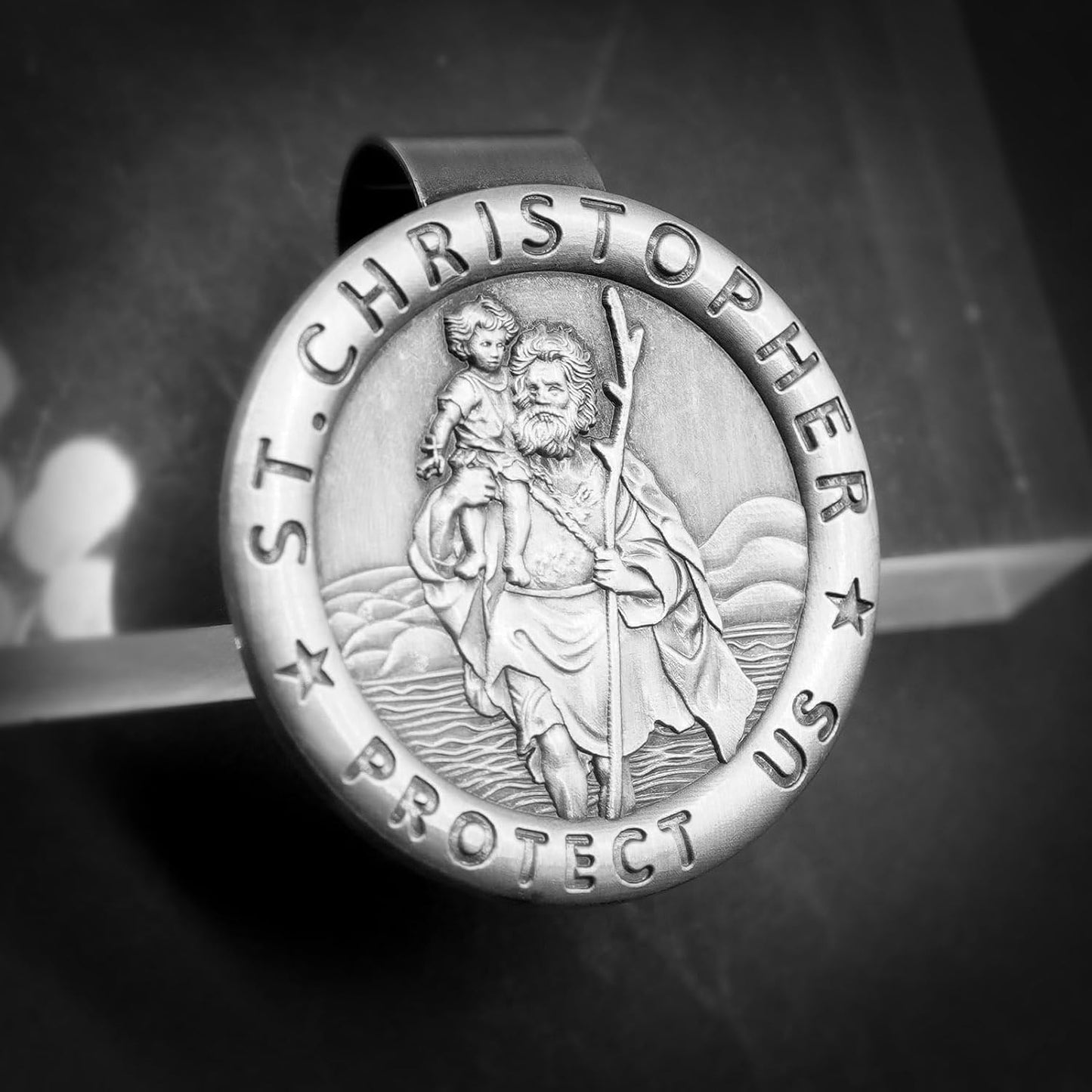 Medalla San Cristóbal para coche visera seguridad regalo