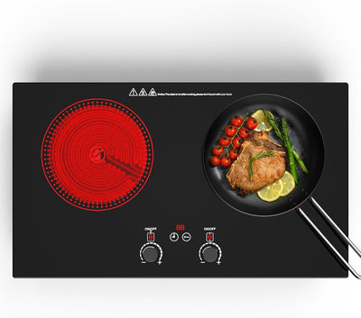 Placa cocina cerámica 2400W 110V con tactil y perilla 10 ajustes