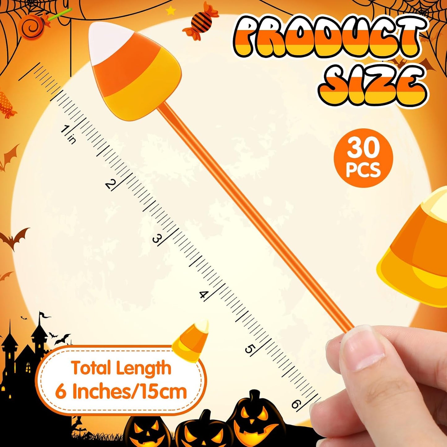 30 Palitos Swizzle Plástico para Cóctel Halloween Otoño