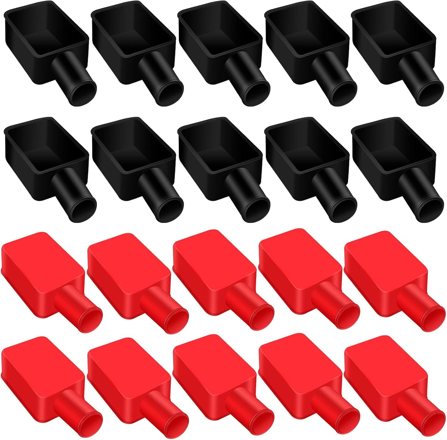 20 Cubiertas Terminales Batería Rojo Negro Aislantes
