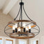 Candelabro 6 luces metal madera vintage para comedor