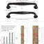 10 Manijas Gabinete Negro Mate 5/128mm para Cocina