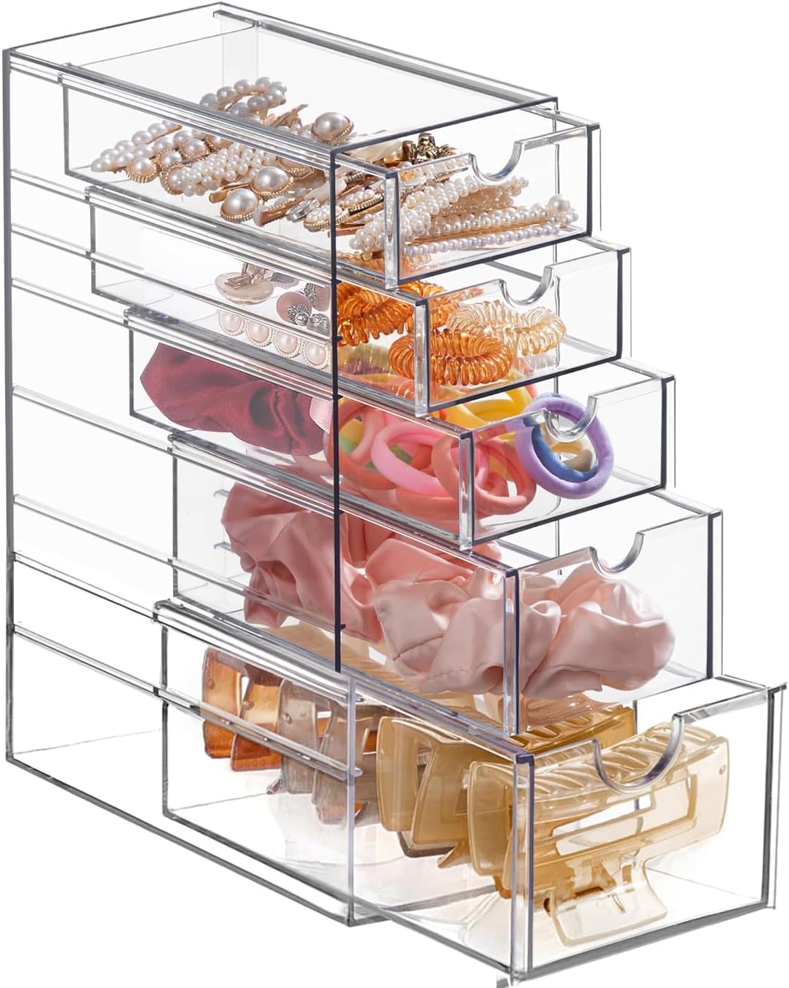 Organiz. cabello y maquillaje acrílico 5 cajones