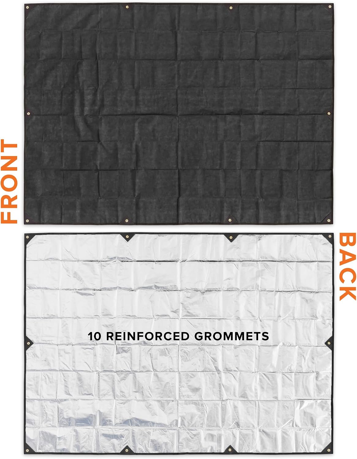 Lona térmica reflectante para campamento 8.5x12ft negro
