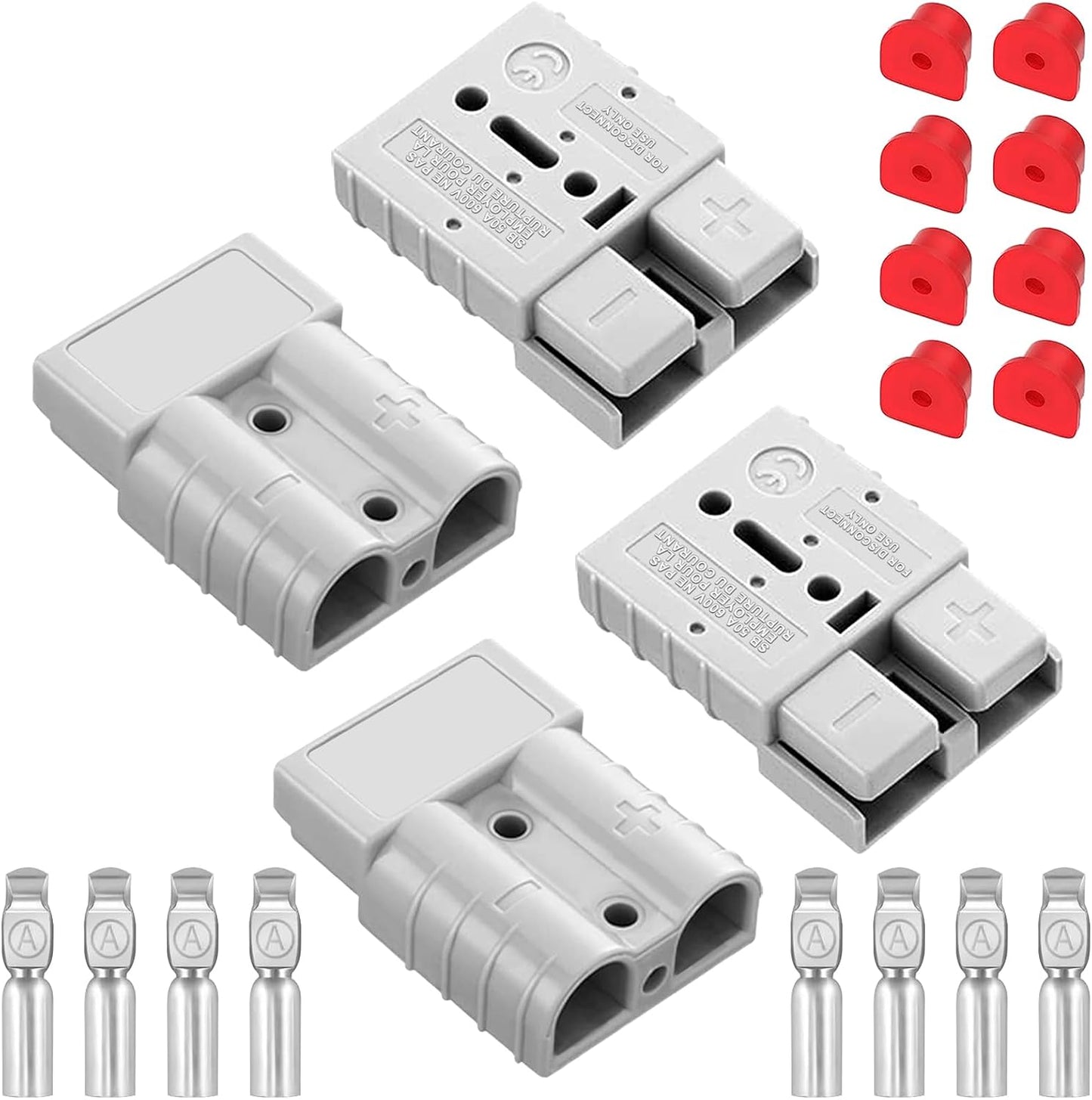 4 Baterías 50A 12-36V Kit Cable 6-12 para Cabrestante RV